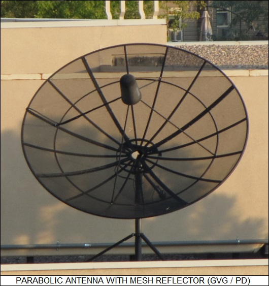 parabolic antenna with mesh reflector