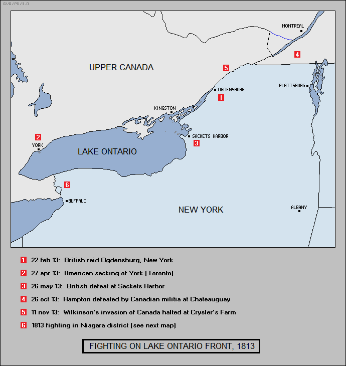 fighting on Lake Ontario front, 1813