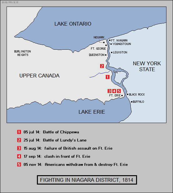 fighting in the Niagara district, 1814